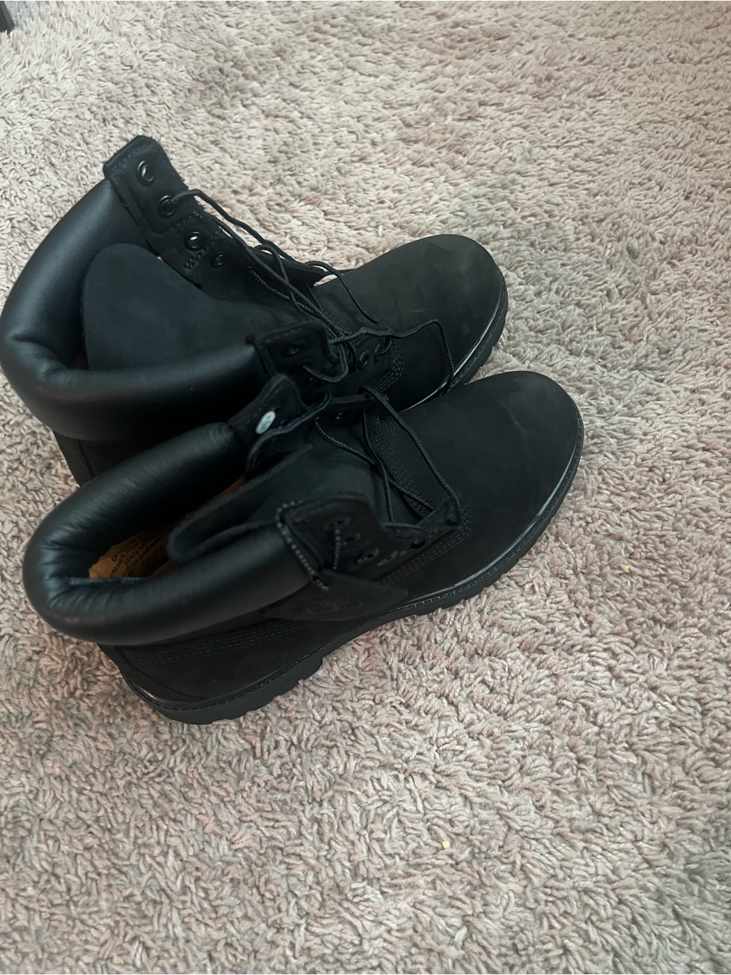 Timberland Black Leather Lace-Up Work Boots